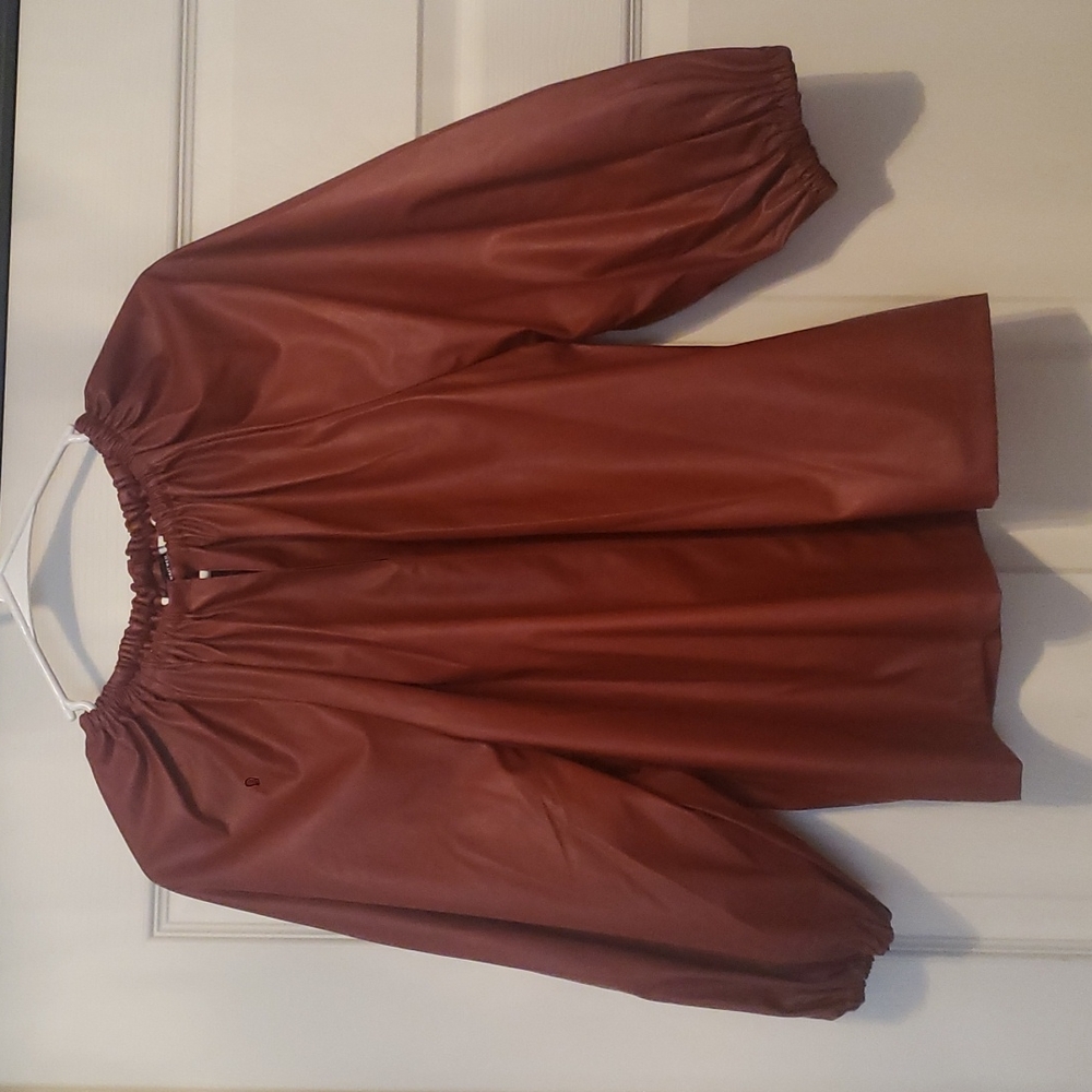 Whowhatwear faux leather top